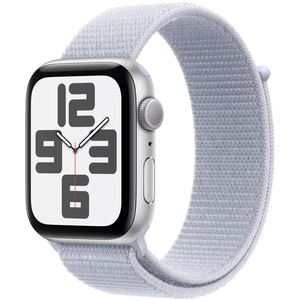 Apple Watch SE 2 (2024) GPS 40mm Silver Aluminium Case with Blue Cloud Sport Loop Band - (MXEE3) - фото