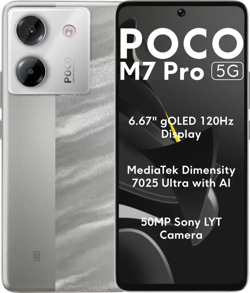 Смартфон POCO M7 Pro 5G 8GB/256GB международная версия (серебристый) - фото