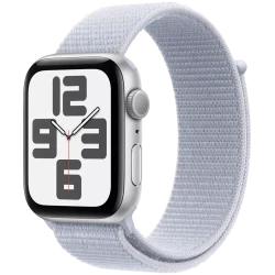 Apple Watch SE 2 (2024) GPS 40mm Silver Aluminium Case with Blue Cloud Sport Loop Band - (MXEE3) - фото