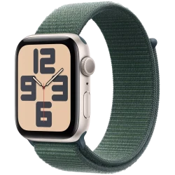 Apple Watch SE 2 (2024) GPS 40mm Starlight Aluminium Case with Lake Green Sport Loop Band - (MXEH3) - фото