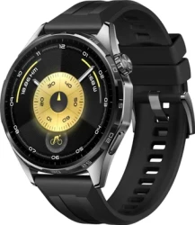 Умные часы Huawei Watch GT 6 46 мм (черный, с черным силиконовым ремешком, международная версия) - фото