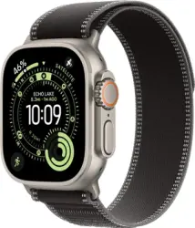 Умные часы Apple Watch Ultra 3 LTE 49 мм (титановый корпус, природный/черный, нейлоновый ремешок размера S/M) - фото